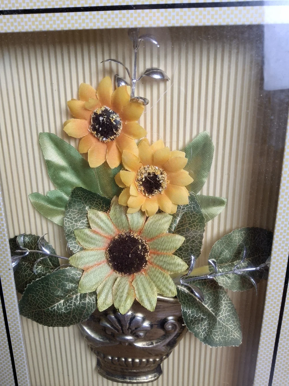 Gold Framed Sunflower Shadow Box Wall Art by